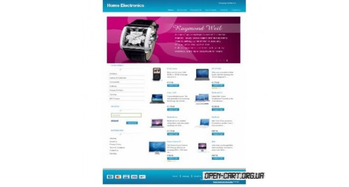 Electronic store Opencart v1.4.9.1